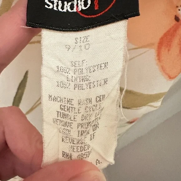 VINTAGE Y2K 90's 9/10 white ditzy floral flutter sleeve midi cottagecore dress - Picture 5 of 11